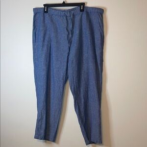 Liz Claiborne Linen Blend Straight Leg Pants Size XXL